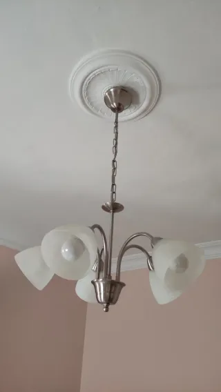 Lámpara de techo 5 tulipas cristal