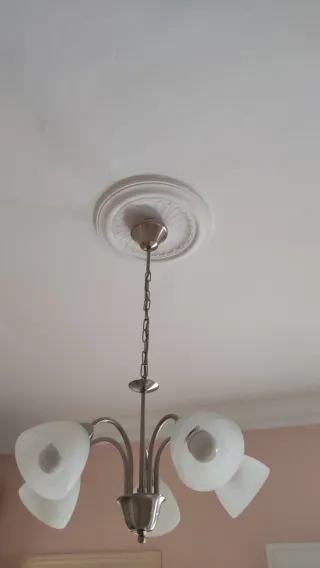 Lámpara de techo 5 tulipas cristal