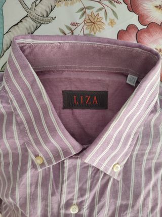 Camisa Oxford Lila Rayas
