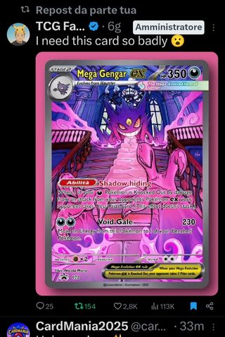 Pokémon Mega Gengar EX Special Art Rare f.c