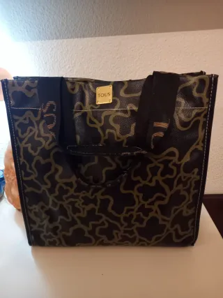Bolso Tous Negro y Verde Estampado
