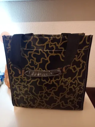 Bolso Tous Negro y Verde Estampado