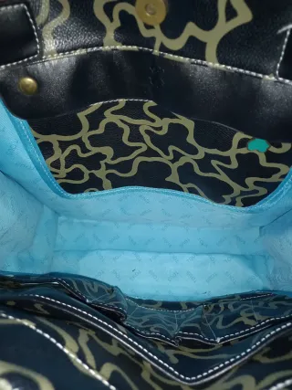 Bolso Tous Negro y Verde Estampado