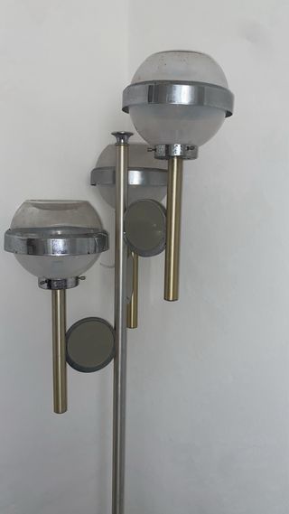 Lampadario da terra design oro e argento