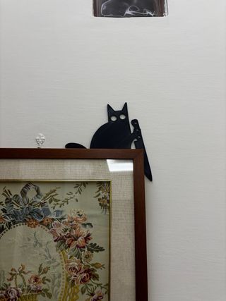 Gatto nero con coltello decorazione Halloween 3D