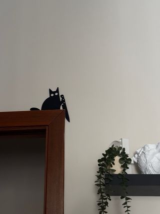 Gatto nero con coltello decorazione Halloween 3D