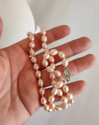Collar Perlas Barrocas Rosas Australianas. Nuevo