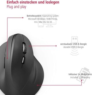 ✨ - Hama | Ratón Ergonómico Inalámbrico (Ratón Ver