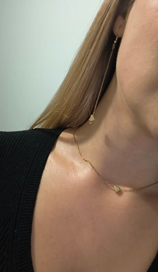 Gargantilla y pendientes corazón oro Idiz