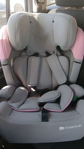 Silla de coche Kinderkraft gris y rosa