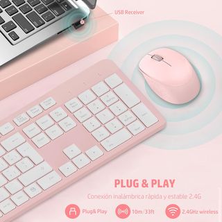 ✨ - LeadsaiL K786 Teclado y Raton Inalámbrico QWER