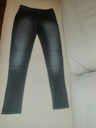 Leggings grises tie dye Talla S bolsillos traseros
