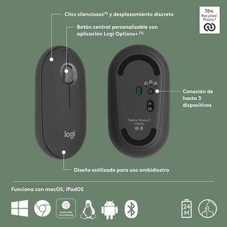 ✨ - Logitech Pebble Mouse 2 M350s, estilizado rató