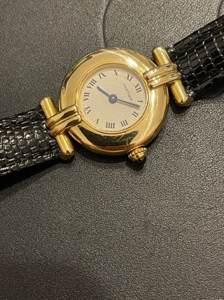 Reloj Cartier Dorado con Zafiro Azul