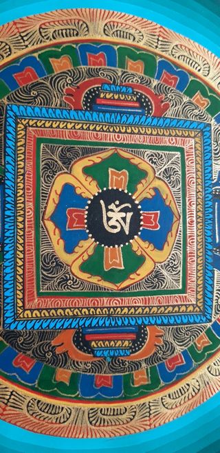 Quadro Mandala dipinto a mano, Nepal/Tibet.