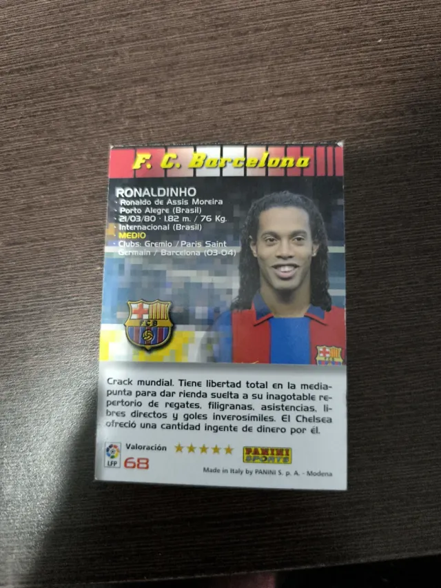 Tarjeta Ronaldinho 04/05 FC Barcelona