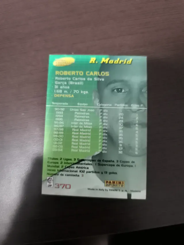 Tarjeta Roberto Carlos 04/05 Real Madrid