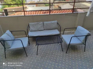 Conjunto Terraza Sofá 2 Plazas + 2 Sillones y mesa