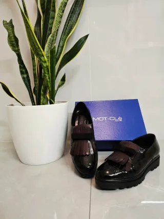 MOT-CLÈ Scarpe in vera pelle nero/bordeaux
