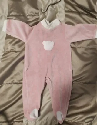Pijama bebé blanco y rosa