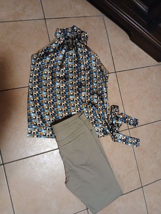 Completo donna beige e multicolor 42 taglia italy