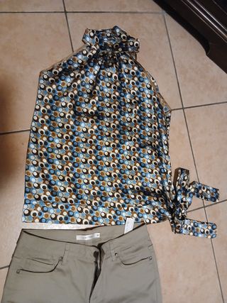 Completo donna beige e multicolor 42 taglia italy