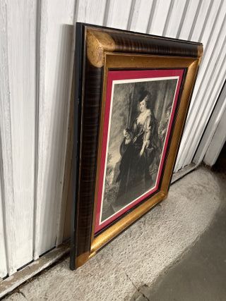 Cuadro antiguo mujer y niño