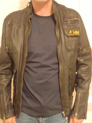Chaqueta de cuero Lois Marrón