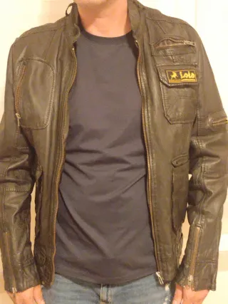 Chaqueta de cuero Lois Marrón