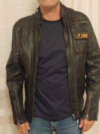 Chaqueta de cuero Lois Marrón