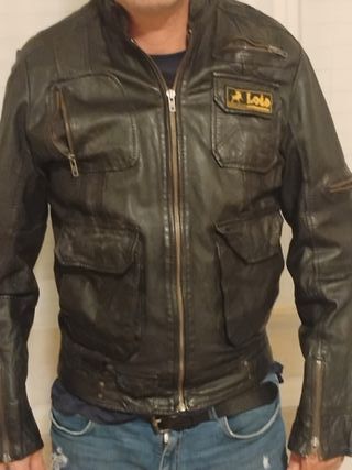 Chaqueta de cuero Lois Marrón