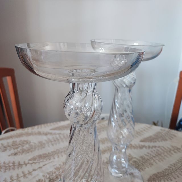 2 Copas Cristal Decorativas Altas