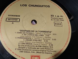 Vinilo Los Chunguitos - Despues de la Tormenta