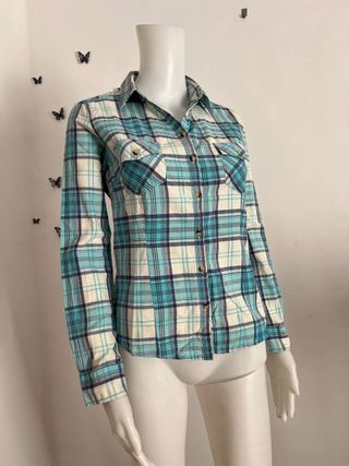 Camisa cuadros azul y blanco Talla S