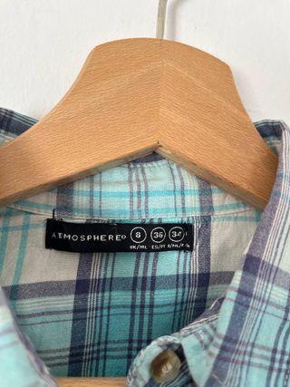 Camisa cuadros azul y blanco Talla S
