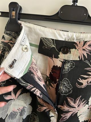 Pantaloni Blukey jacquard floreali