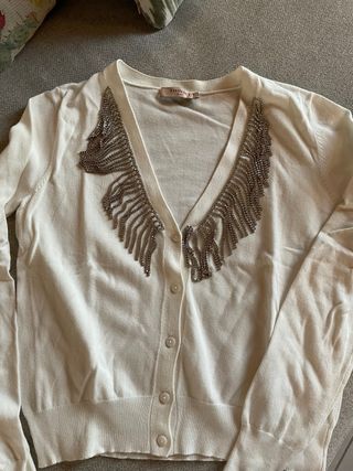 Twinset Cardigan Bianco con Strass