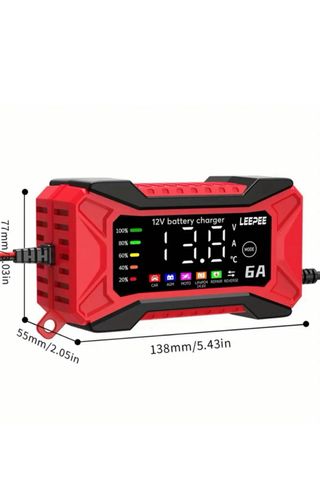 Cargador Batería Coche 12V 6A inteligente 