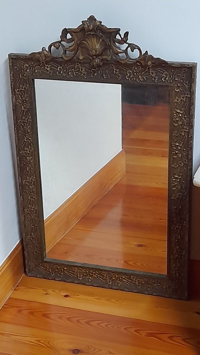 Espejo antiguo madera y cristal