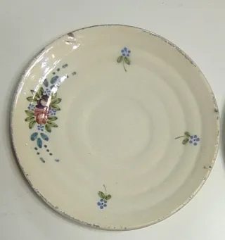 Lote cerámica antigua: cuenco y platos