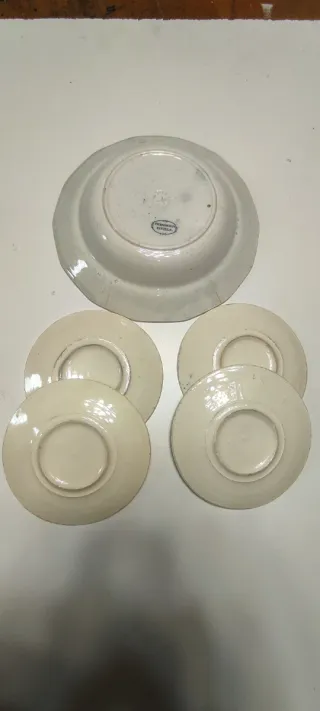 Lote cerámica antigua: cuenco y platos