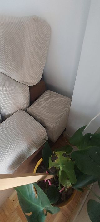 Sofá modular cheslong beige y marrón