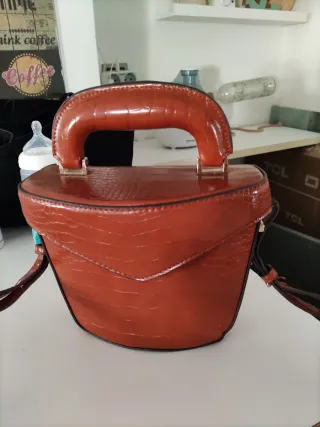 Bolso vintage Mango piel efecto cocodrilo