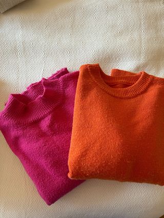 Pack 2 jerséis: naranja y fucsia