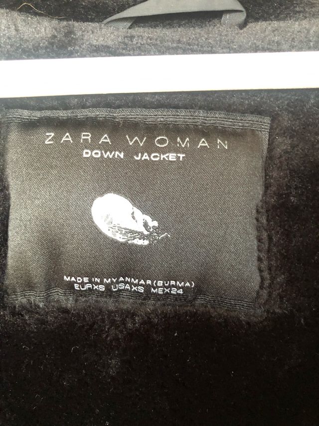 Abrigo Zara Mujer Negro Talla XS