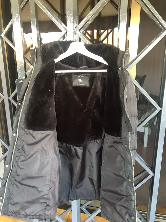 Abrigo Zara Mujer Negro Talla XS