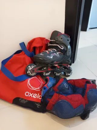 Patines en línea Oxelo con protecciones y bolsa