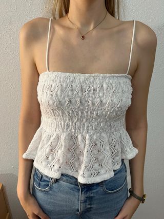 Top Oysho blanco S de mujer