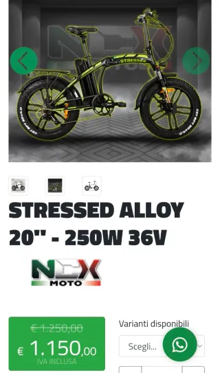 Bici elettrica NEX Stressed Alloy 20