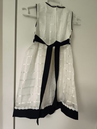 Vestido fiesta blanco y negro niña